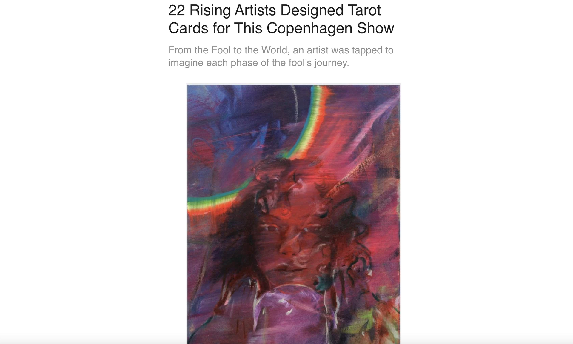 ArtNet: 22 Rising Artists Designed Tarot Cards for This Copenhagen Show