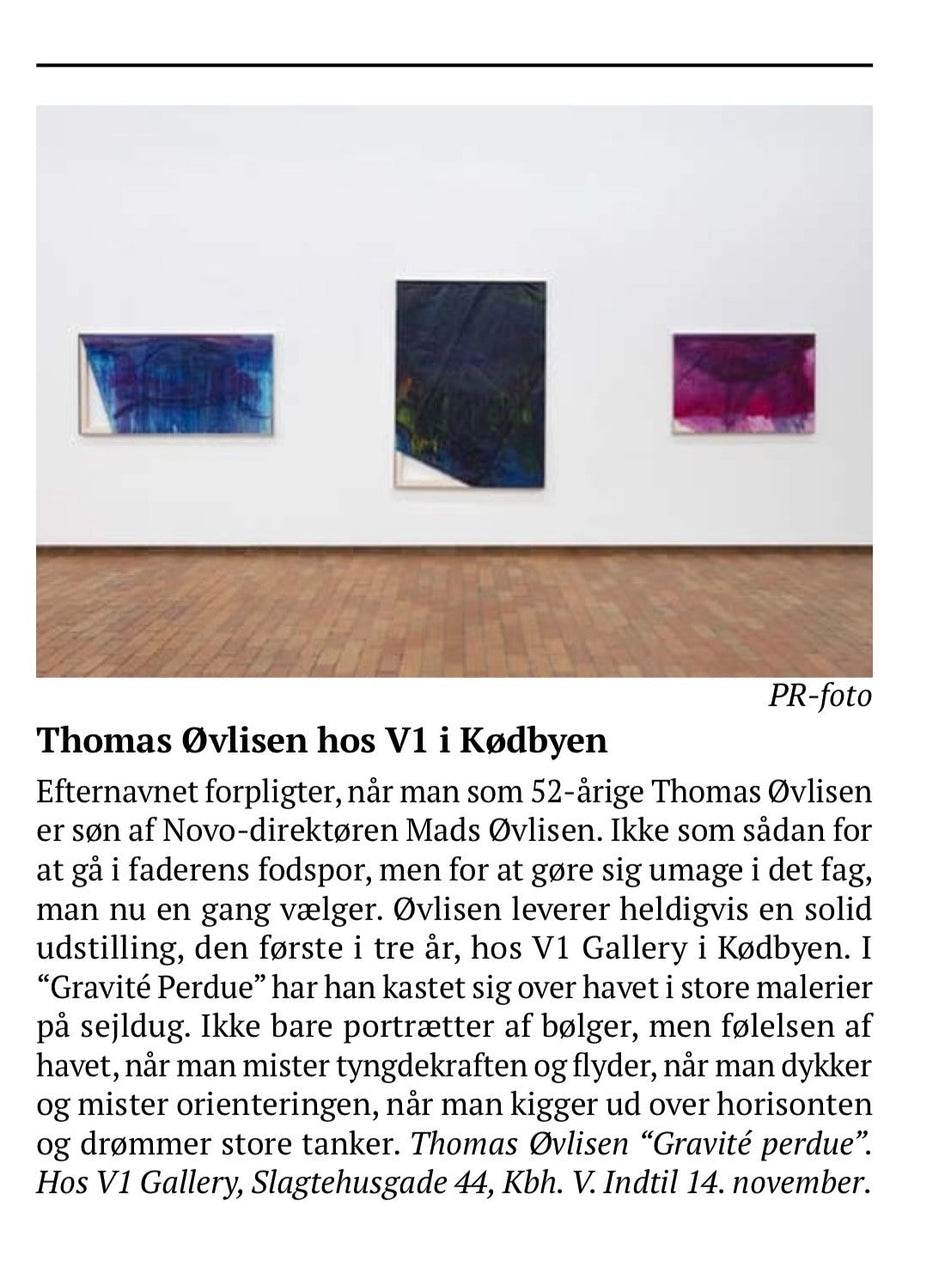 Thomas Øvlisen's Gravité Perdue, recommended by Børsen