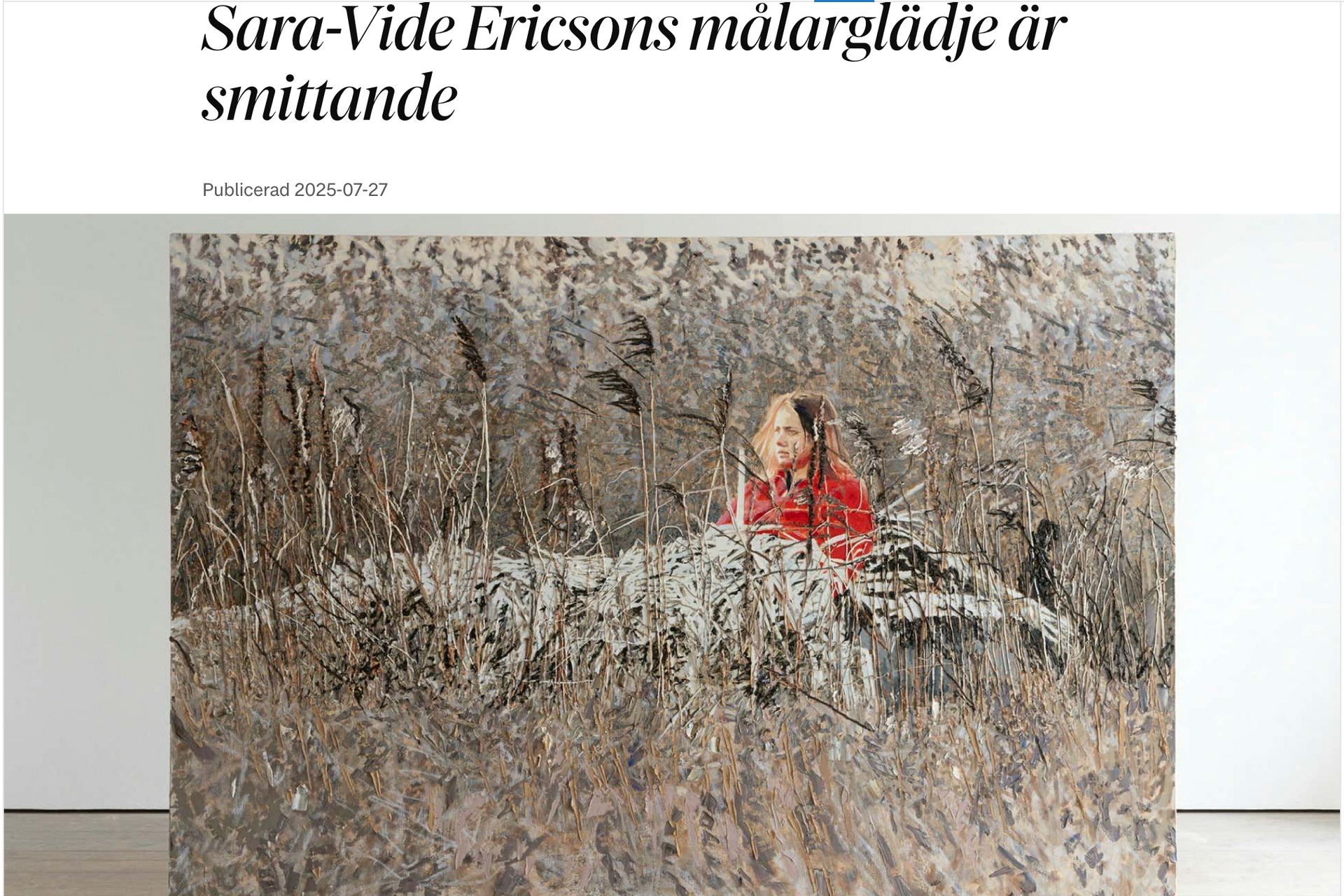 Dagens Nyheter: Sara-Vide Ericson's joy of painting is contagious