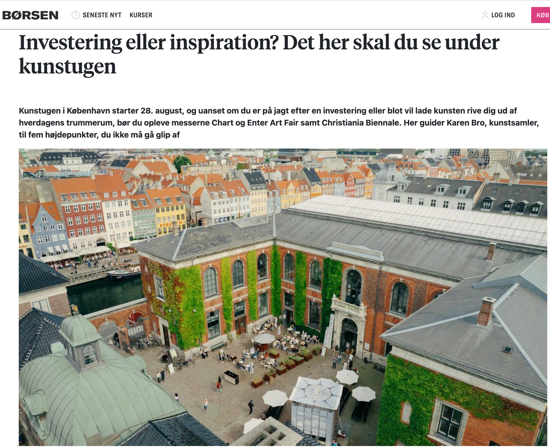 Børsen recommends Frederik Nystrup-Larsen's presentation at CHART Art Fair 2025