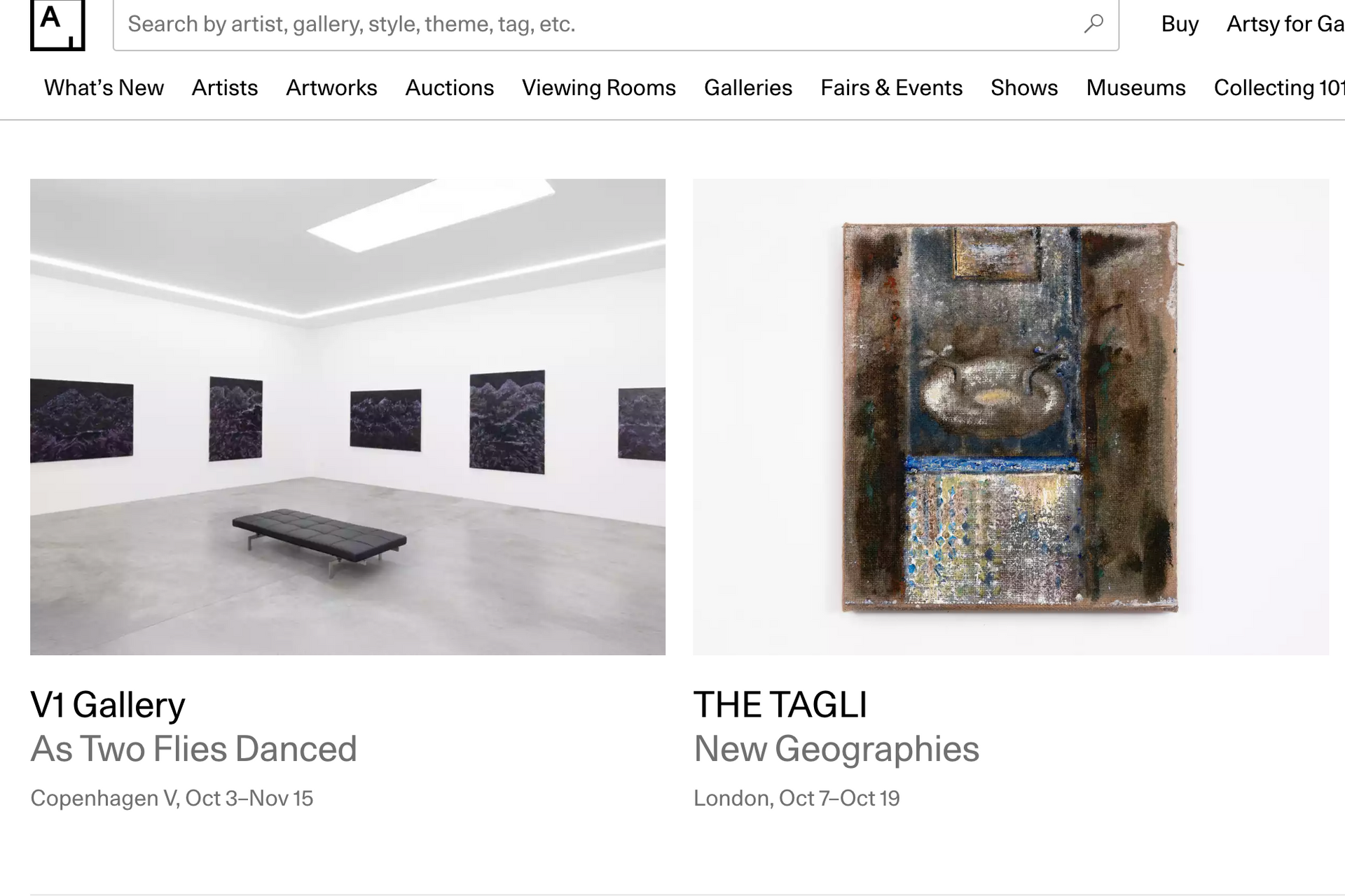 Maximillian Brown's new solo exhibition is featured on Artsy