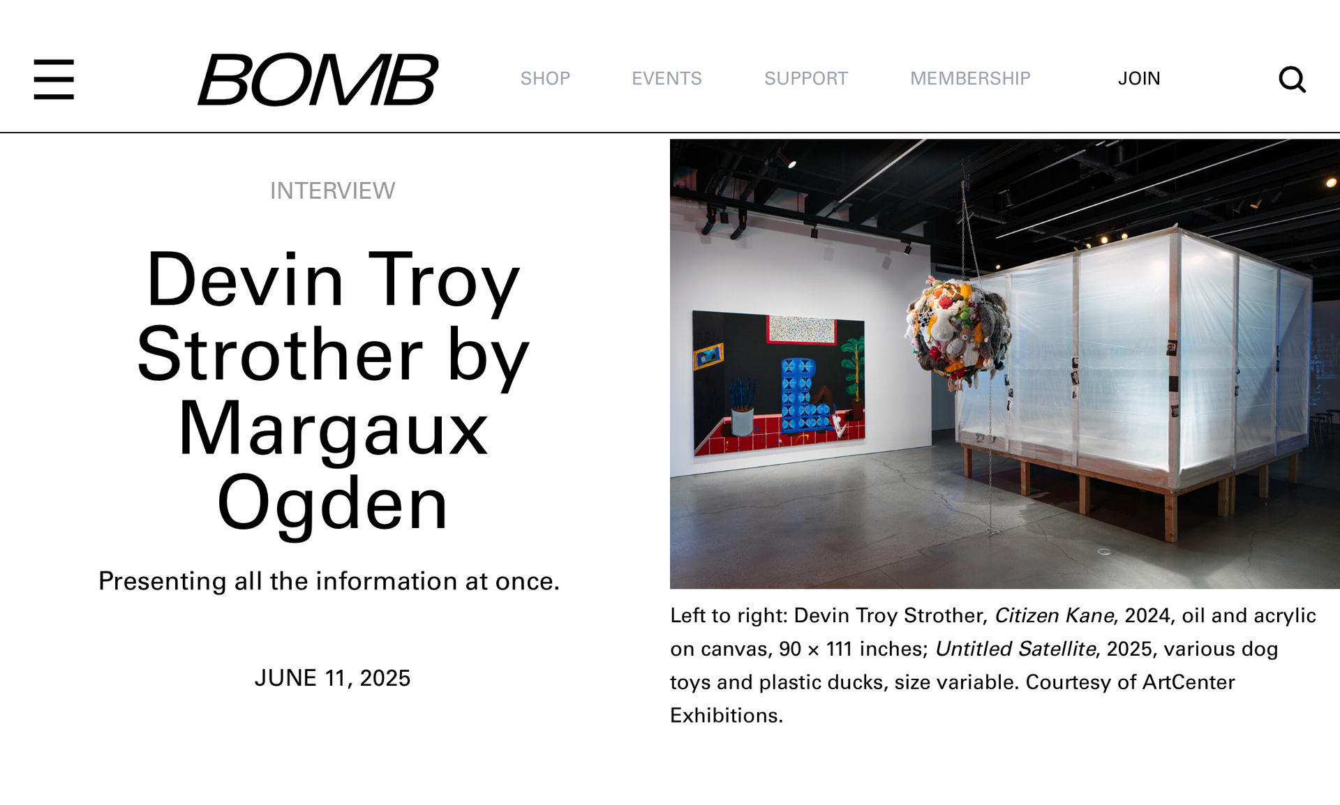 Devin Troy Strother Interviewed by Margaux Ogden for BOMB Magazine