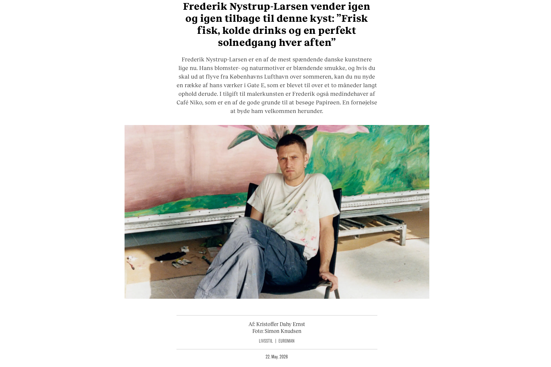 Frederik Nystrup-Larsen interviewed by Euroman