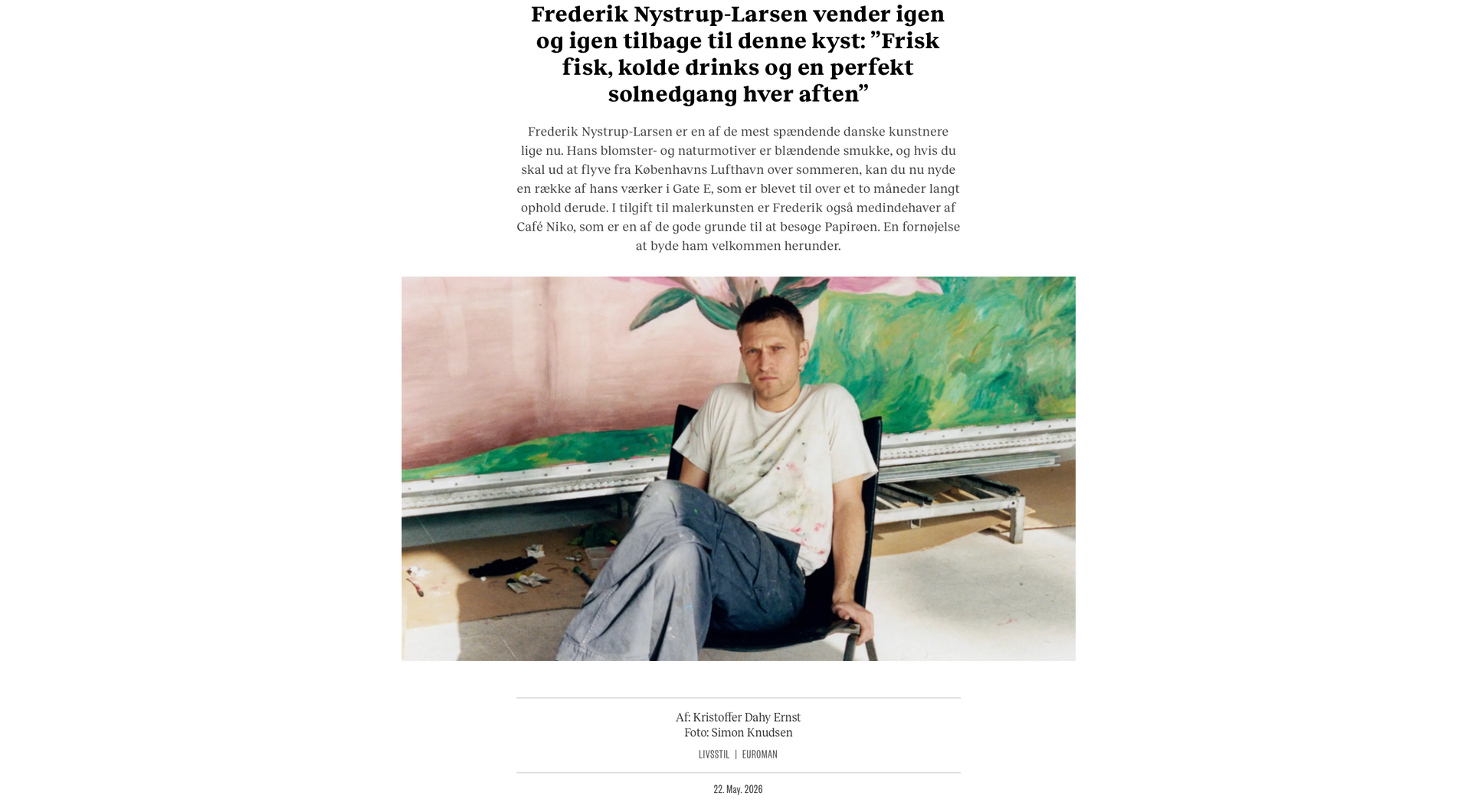 Frederik Nystrup-Larsen interviewed by Euroman