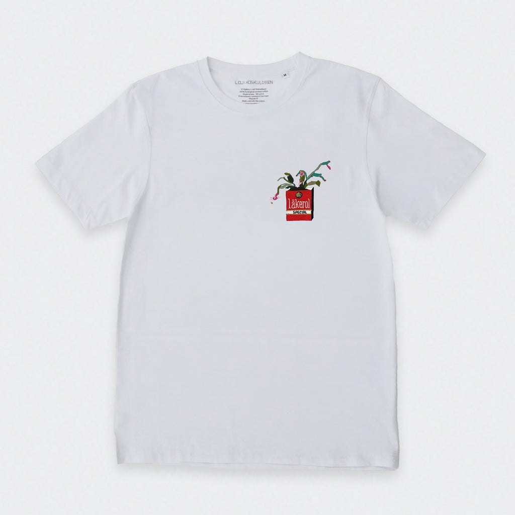 V1 GALLERY X LOJI HÖSKULDSSON, LÄKEROL T-SHIRT WHITE – V1 Gallery