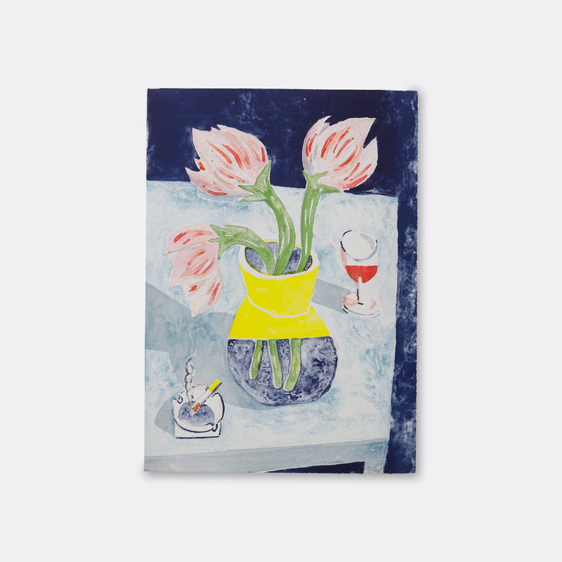 STILL LIFE WITH TULIPS AND CIGARETTE, 2025
