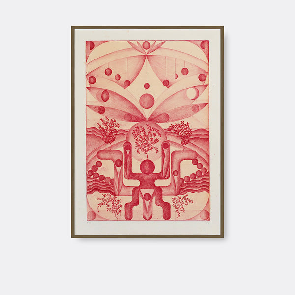 WALNUT FRAME FITTING ANTON FUNCK PRINTS: FORTUNE TELLER & DAWN CHORUS